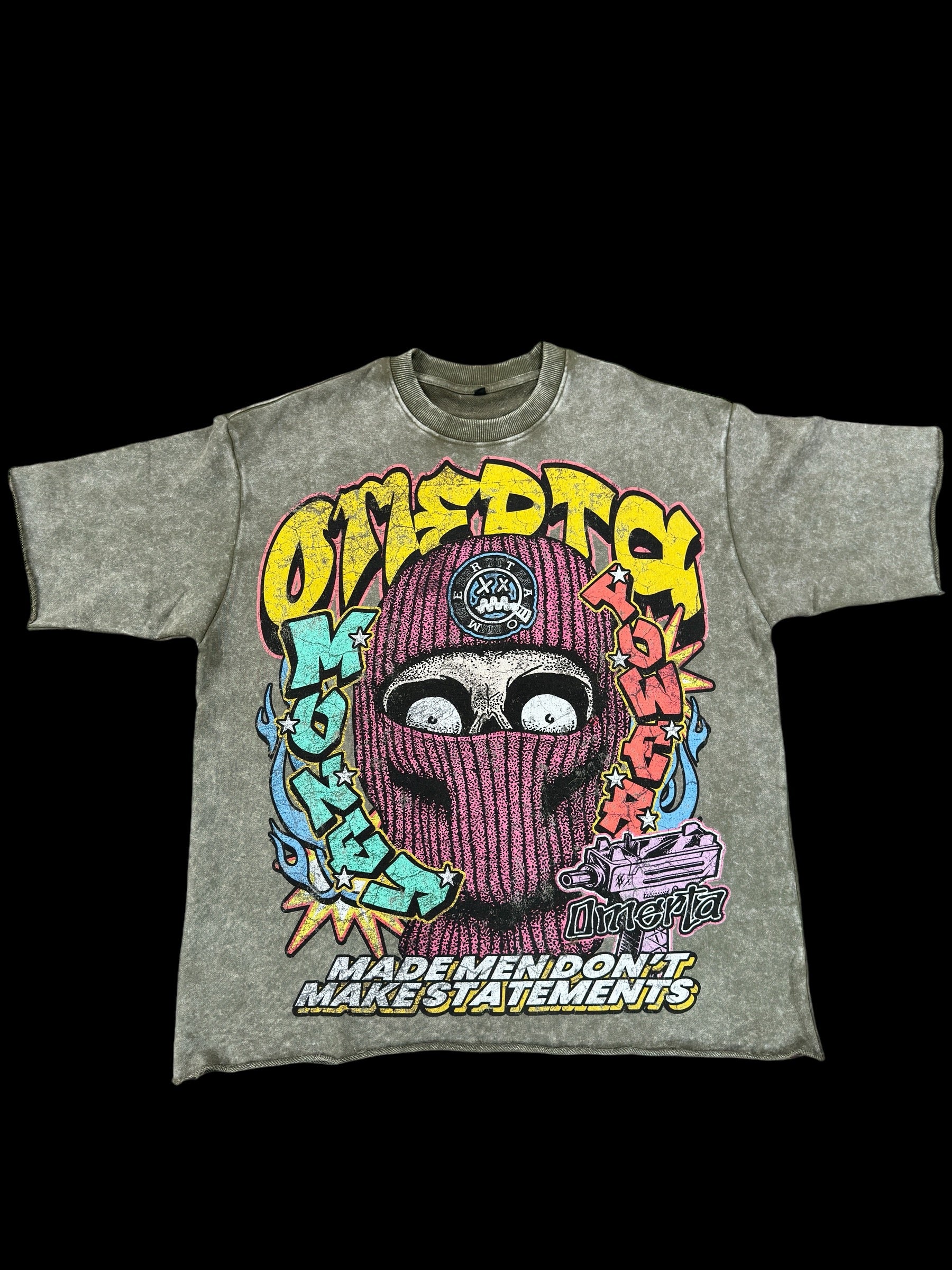 Omerta Mask Man T-Shirt (Olive Green)