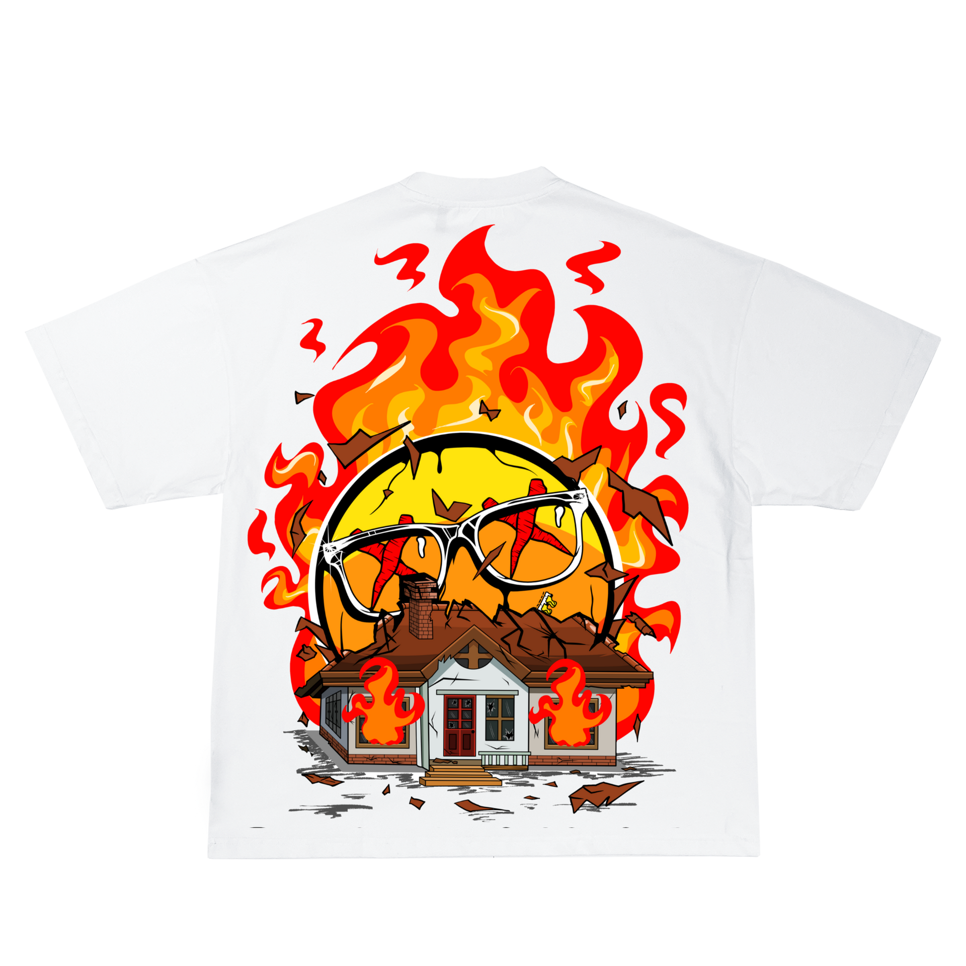 Omerta Flame House T-Shirt (White)